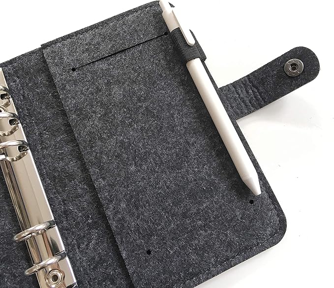A5 Felt Binder with Pages & Binder Pocket Set Black BW