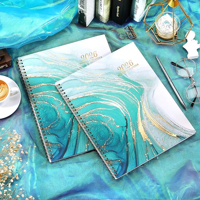 2026 Monthly Planner/Calendar - January 2026 - December 2026, Monthly Planner 2026, 12 Months Calendar with Tabs & Note Pages, 9" x 11", Twin-Wire Binding and Two-Side Pocket, Perfect Organizer