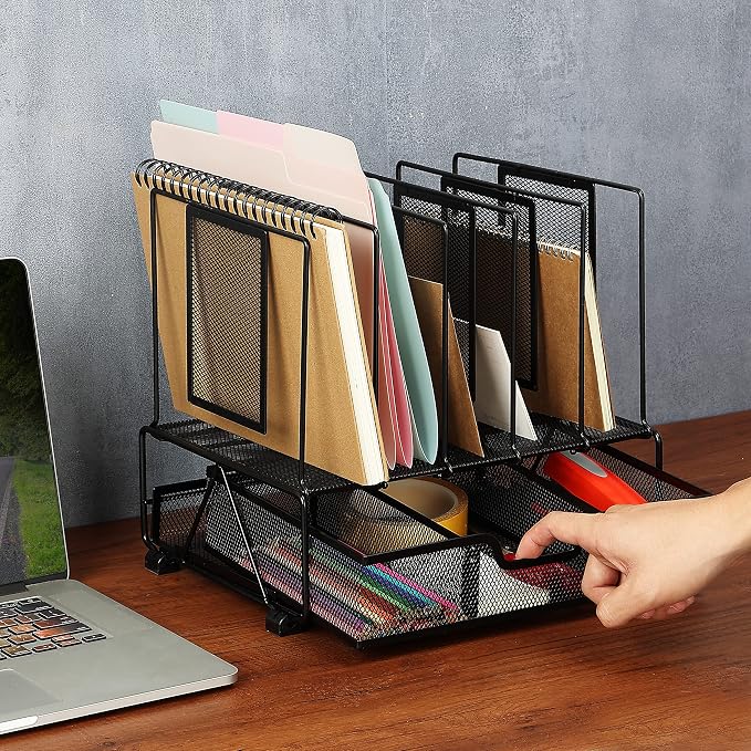 Mr. Pen- Mesh Desk Organizer with Drawer, Office Desk Organizers and Accessories, Desk Organization, Desktop Organization, Desk Organizers and Storage, Desktop Organizer, Fathers Day Gift