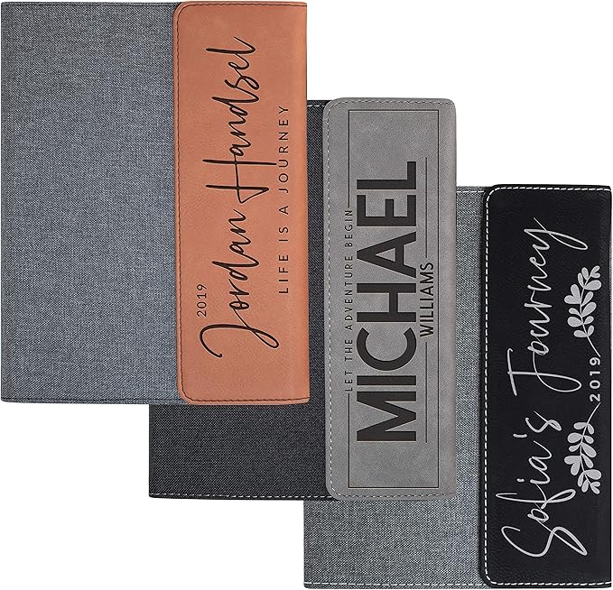 Personalized Portfolio Padfolio, Business Portfolio w Magnetic Closure Organizer Folder Leather/Canvas, Custom Notepad Holder for Resume, Professional Business Gifts | 3 Colors - 6 Designs - 7 x 9