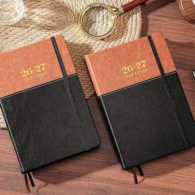Lemome 2026-2027 Diary - Standard Diary, July 2026 - June 2027, Daily Planner 2026-2027, 5.8" x 8.4", Full Page Per Day, Hardcover, Brown
