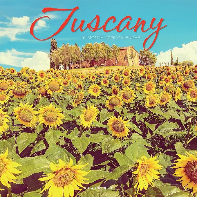 Graphique 2026 Tuscany Wall Calendar | 12” x 12” | Thick Paper | Home & Office Organizer | Large Monthly Grid | 3 Languages & Marked Holidays | 4 Month Preview Page for 2027